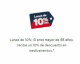Promo Farmacias Benavides Conmigo Lunes de 10% de descuento para mayores de 55