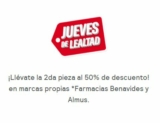 Promoción Farmacias Benavides Jueves de Lealtad: segundo a mitad de precio en medicamentos genéricos