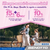 Promoción Benotto Día de las Madres: 15% de descuento + 6 msi en bicicletas de mujer hasta el 15 de mayo