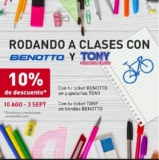 10% de descuento en bicicletas Benotto con tu ticket de Papelerías Tony y viceversa