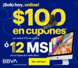 En Best Buy $100 en cupones por cada $1,000 de compra o 12 MSI con tarjetas BBVA Bancomer