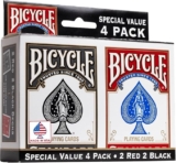 Paquete de 4 Barajas de póker Bicycle bajan a un super precio