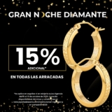 Gran Noche Diamante Joyerías Bizzarro: 30% de descuento + 15% adicional en todas las arracadas hoy