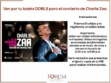 Boletos dobles gratis para el concierto de Charlie Zaa a cambio de cobijas en Forum Buenavista