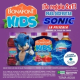 Promoción Bonafont Kids de 2×1 para Sonic la película en empaques marcados de 24 pack