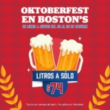 Promo Oktoberfest Bostons: litros de cerveza a $74