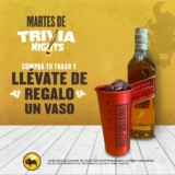 Martes de Trivia Buffalo Wild Wings: vaso de regalo en la compra de un trago Johnnie Walker
