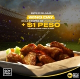 Wing Day en Buffalo Wild Wings: Compra unas alitas + $1 peso llévate otras alitas hoy 1 de julio