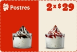 Cupón Burger King 2 postres Sundae Jr. por $29