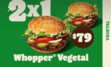 Cupón Burger King 2×1 en Whopper Vegetal
