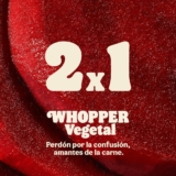 2×1 en Whopper Vegetal en Burger King con cupón
