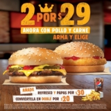 Promoción Burger King de 2 hamburguesas de carne o pollo por $29 está de regreso