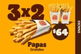 Burger King cupón de 3×2 en papas grandes