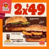 En Burger King 2 hamburguesas por $49