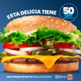 Cupón $50 de descuento en Burger King al pedir en la app más Wow