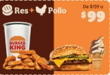 Cupón Burger King: hamburguesa con queso + 10 nuggets + refresco + cono por $99
