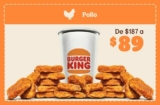 Cupón Burger King de 20 nuggets de pollo + refresco por $89