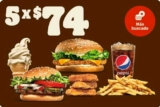 Combo Burger King 5x$74 comida completa con nuggets y postre incluido