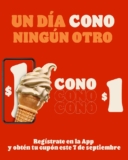 Cupón Burger King Día del Cono: Llévate un cono a sólo $1 peso si te registras en la app