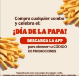 Promoción Burger King Día de la Papa: Papas gratis en la compra de cualquier combo el 20 de agosto