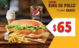 Cono Gratis en Burger King en la compra de un combo King de Pollo