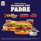 Paquete Burger King Día del Padre: 2 combos Cheese Lover + 2 sundae Jr por $238