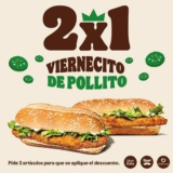 Promoción Burger King Viernecito de Pollito: 2×1 en King de Pollo hoy viernes
