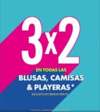 3×2 en todas las camisas, playeras y blusas en C&A