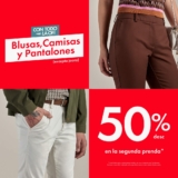 En C&A segundo a mitad de precio en camisas, blusas y pantalones