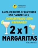 2×1 en margaritas en California Pizza Kitchen del 21 al 28 de febrero