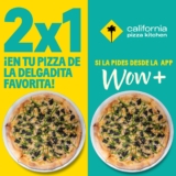 2×1 en pizzas en California Pizza Kitchen si pides desde la app Wow+