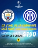 Cubeta de 6 chelas a $150 en California Pizza Kitchen durante la Final de Champions