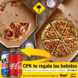 Promoción California Pizza Kitchen: Refresco o cerveza de regalo con cada platillo que pidas