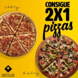 Cupón California Pizza Kitchen de 2×1 en pizzas de lunes a jueves de 11:00 a 17:00