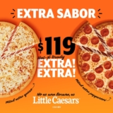 En Little Caesars llévate una pizza Extra, mitad extra queso y mitad extra pepperoni por sólo $119