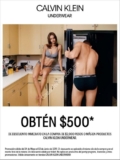 En Calvin Klein $500 de descuento en compra de $2000 o más en Calvin Klein Underwear