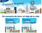 Venta Global Aeroméxico con vuelos nacionales desde $2099 e Internacionales desde $249 USD