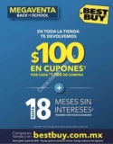 Mega Venta Best Buy: 100 en cupones por cada $1000 de compra + 18 meses sin intereses