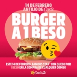 Promoción Carls Jr San Valentín 2026: Burger a 1 Beso