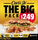 Carl’s Jr The Big Pack: 2 hamburguesas + estrellas de pollo + chicken tenders + 2 papas por $249