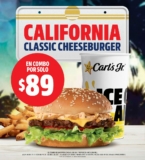 Promoción Carl’s Jr: California Classic Cheeseburger en combo a sólo $89