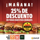 Cyber Burger Day Carls Jr 31 de mayo: 25% de descuento en todas las hamburguesas al pedir por apps
