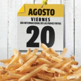 Promoción Carls Jr Día de la Papa: Papas gratis en la compra de una hamburguesa el 20 de agosto