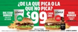En Carl’s Jr. combo Big Star Burger o Haba Burger con papas y refresco a sólo $99 c/u de lunes a viernes