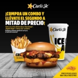 En Carl’s Jr 2do combo a mitad de precio a partir de las 4:00 PM de martes a viernes (sucursales participantes)