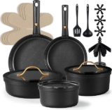 Batería de cocina de granito antiadherente de 20 piezas baja a su menor precio + 6 meses sin intereses
