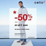 En Celio segundo par de jeans a mitad de precio