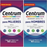 Combo multivitamínicos Centrum Hombres 60 cápsulas y Centrum Mujeres 60 cápsulas bajan a un excelente precio