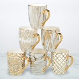 Juego de 6 tazas de café chapadas en oro bajan a su menor precio