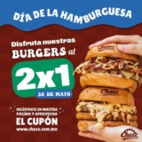 Promoción Chazz Día de la Hamburguesa: 2×1 en hamburguesas con cupón